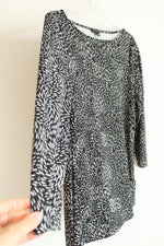 Talbots Black & White Print Top | S