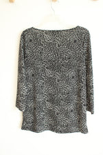 Talbots Black & White Print Top | S