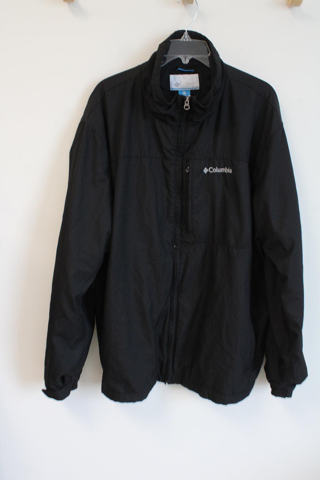 Columbia Black Fleece Lined Windbreaker Jacket | XXL