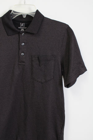 George Black Textured Polo Shirt | S