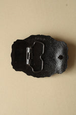 Elk Motif Silver Belt Buckle