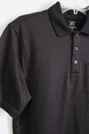 George Black Textured Polo Shirt | S