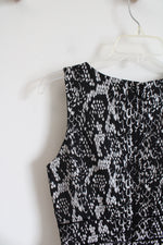 Antonio Melani Black & Silver Patterned Pearl Neckline Dress | 2
