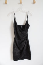 Windsor Black Silver Glitter Fitted Mini Dress | M
