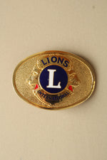 Lion's International Gold Belt Buckle