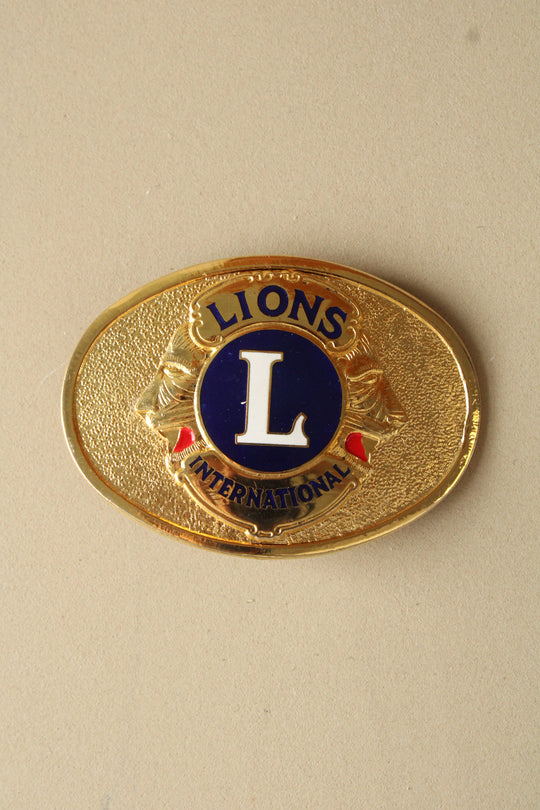 Lion's International Gold Belt Buckle