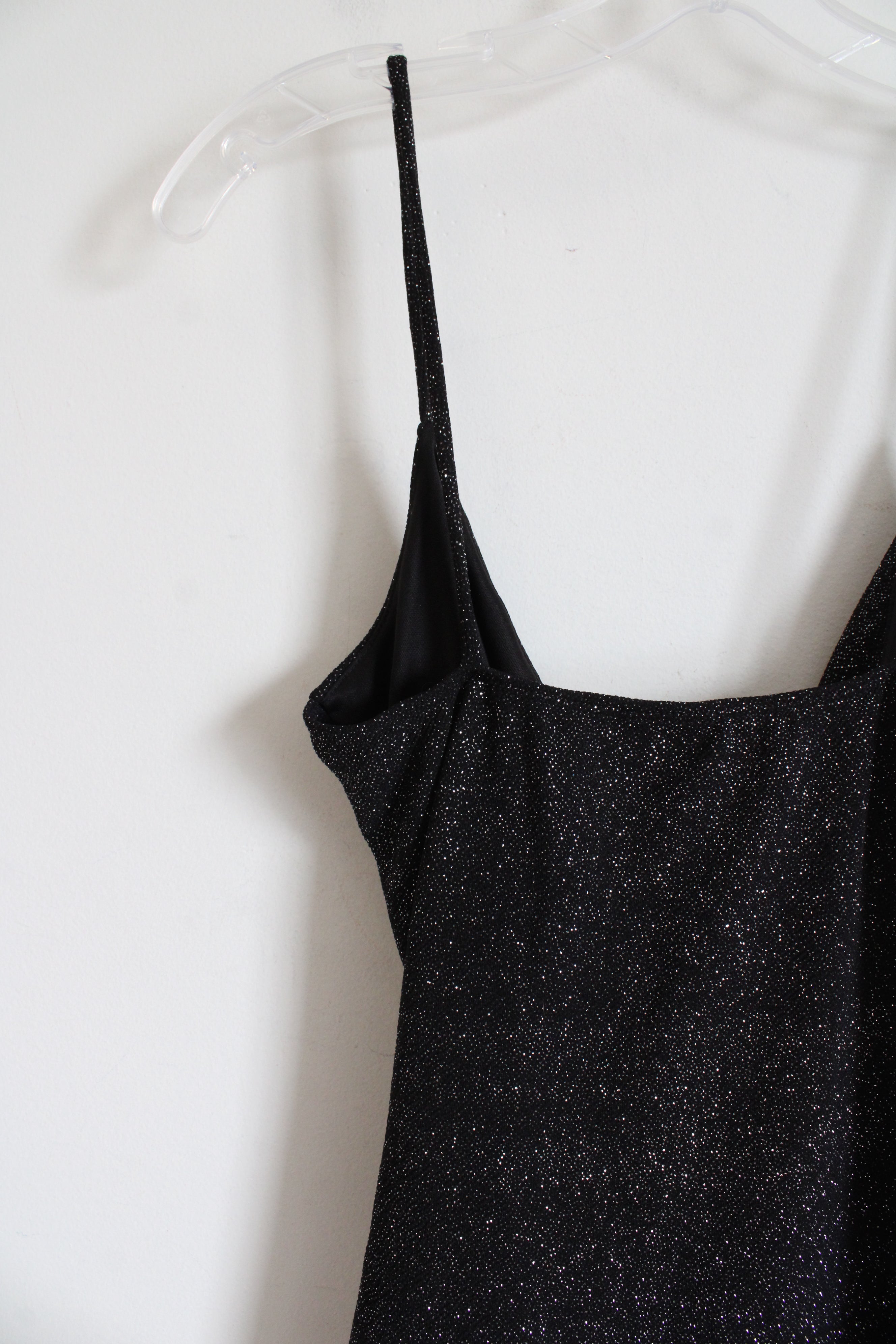 Windsor Black Silver Glitter Fitted Mini Dress | M