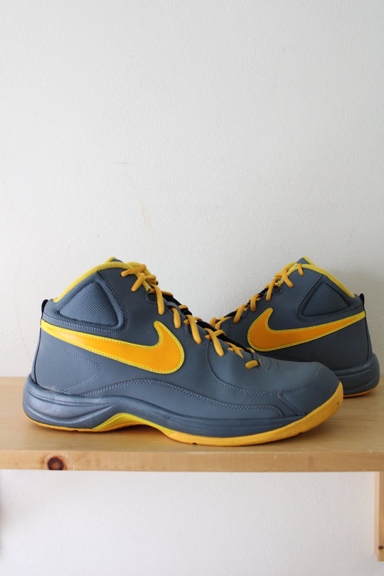 Nike The Overplay Grey & Yellow Basketball Sneakers | Men's 12.5