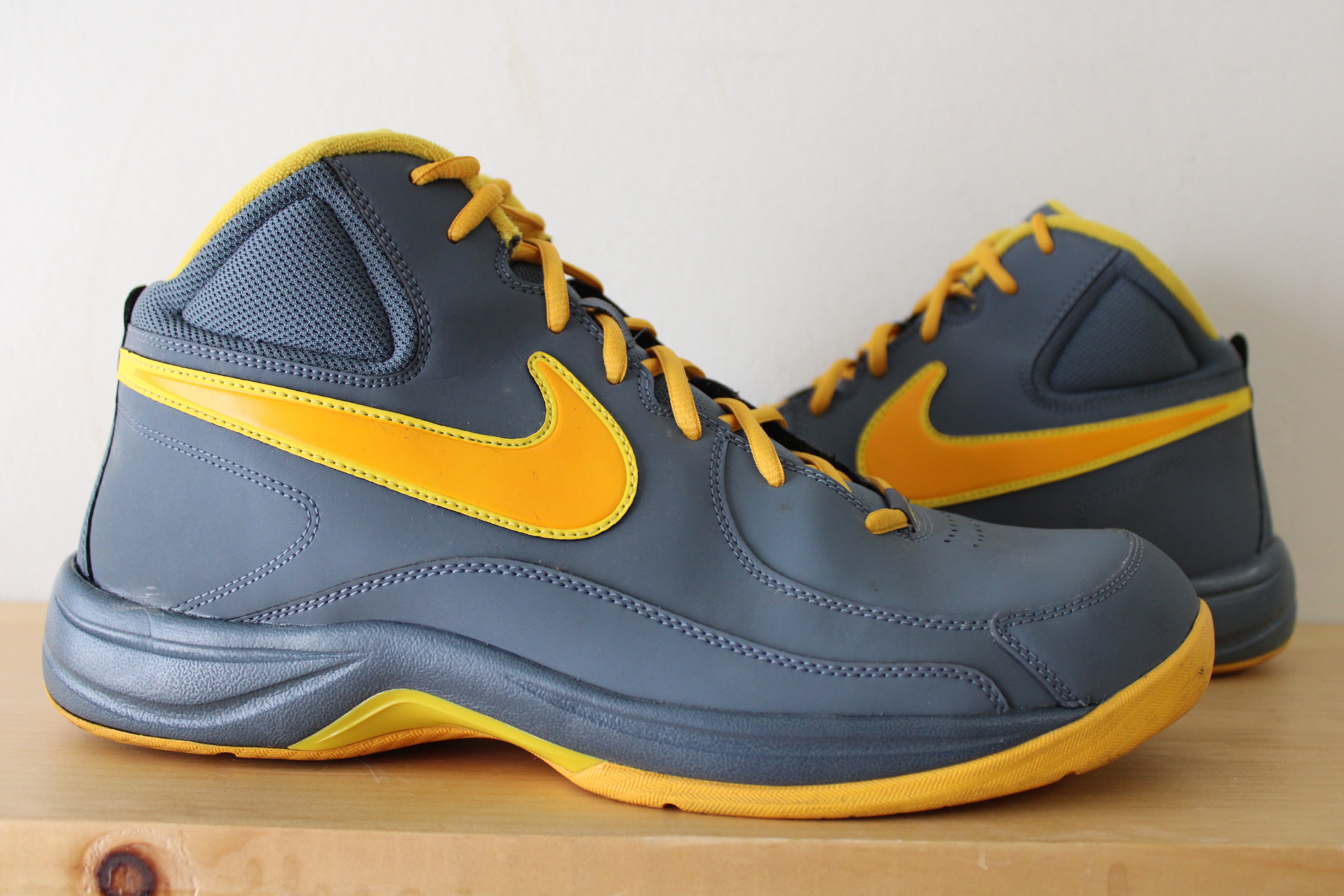 Nike The Overplay Grey & Yellow Basketball Sneakers | Men's 12.5