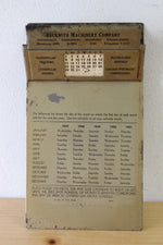 Beckwith Machinery Company Vintage Perpetual Calendar