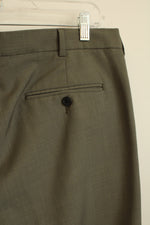 Perry Ellis Olive Green Pleated Dress Pants | 34