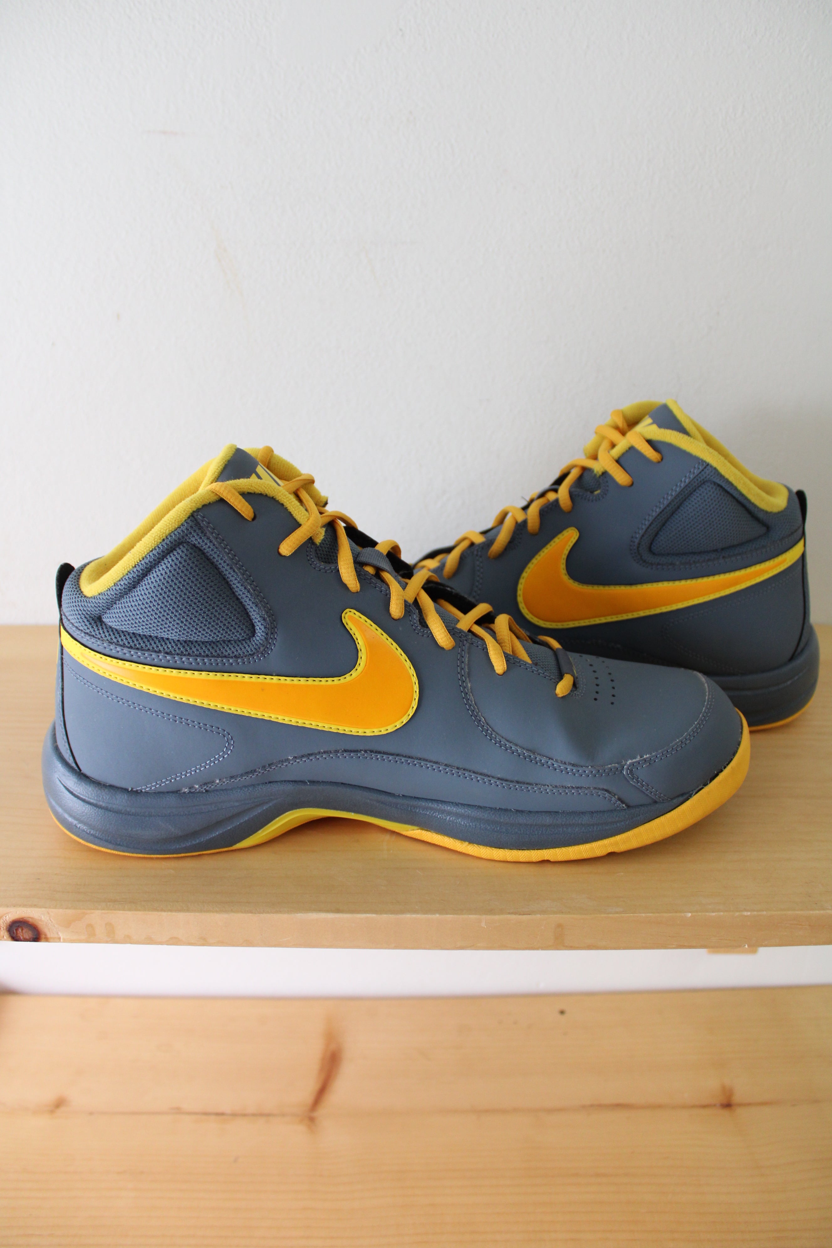 Nike The Overplay Grey & Yellow Basketball Sneakers | Men's 12.5