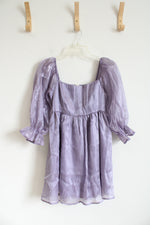 Thirty/Thirty Purple Metallic Baby Doll Dress | S