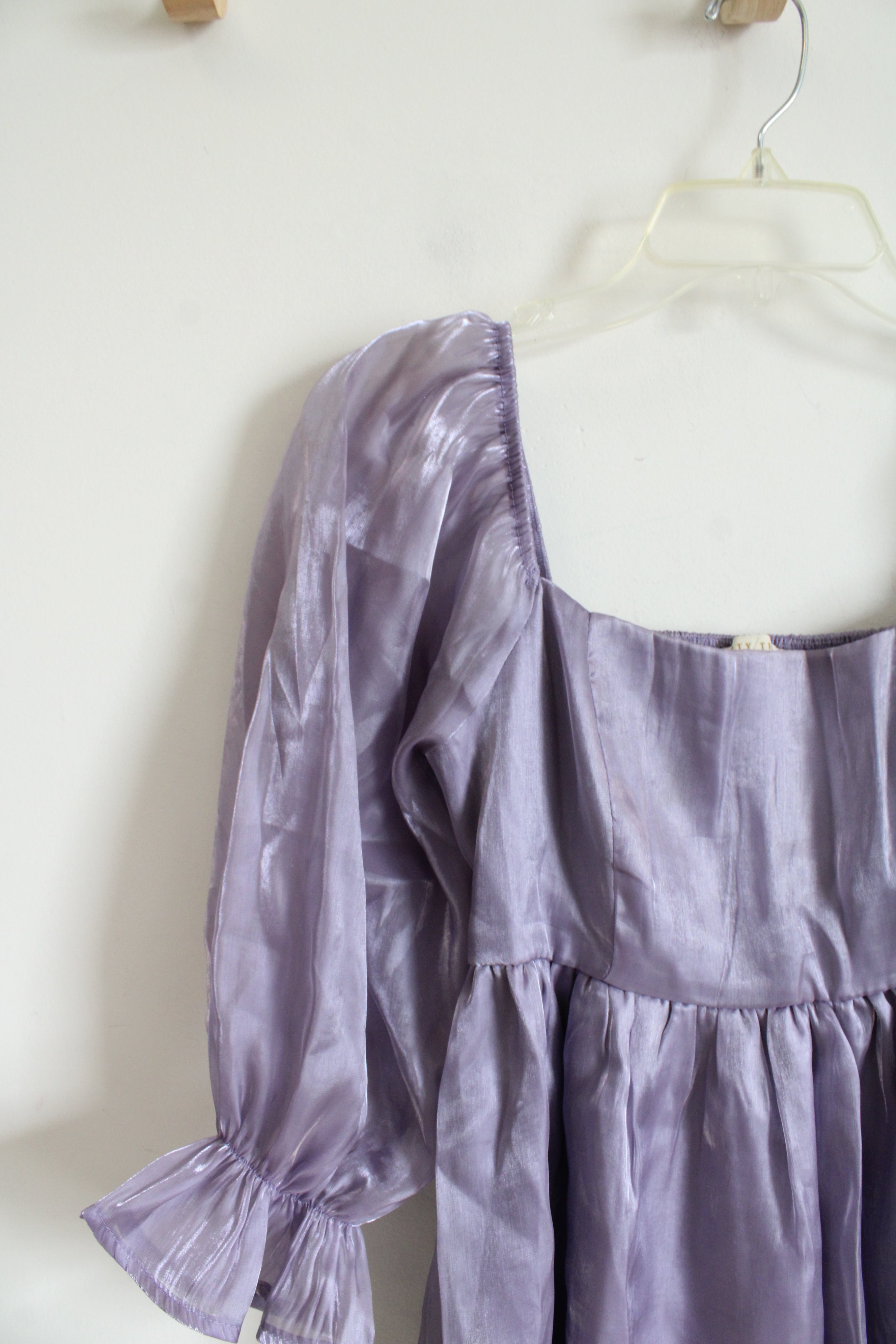 Thirty/Thirty Purple Metallic Baby Doll Dress | S