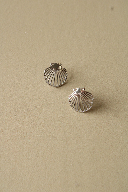 Sterling Silver Seashell Stud Earrings