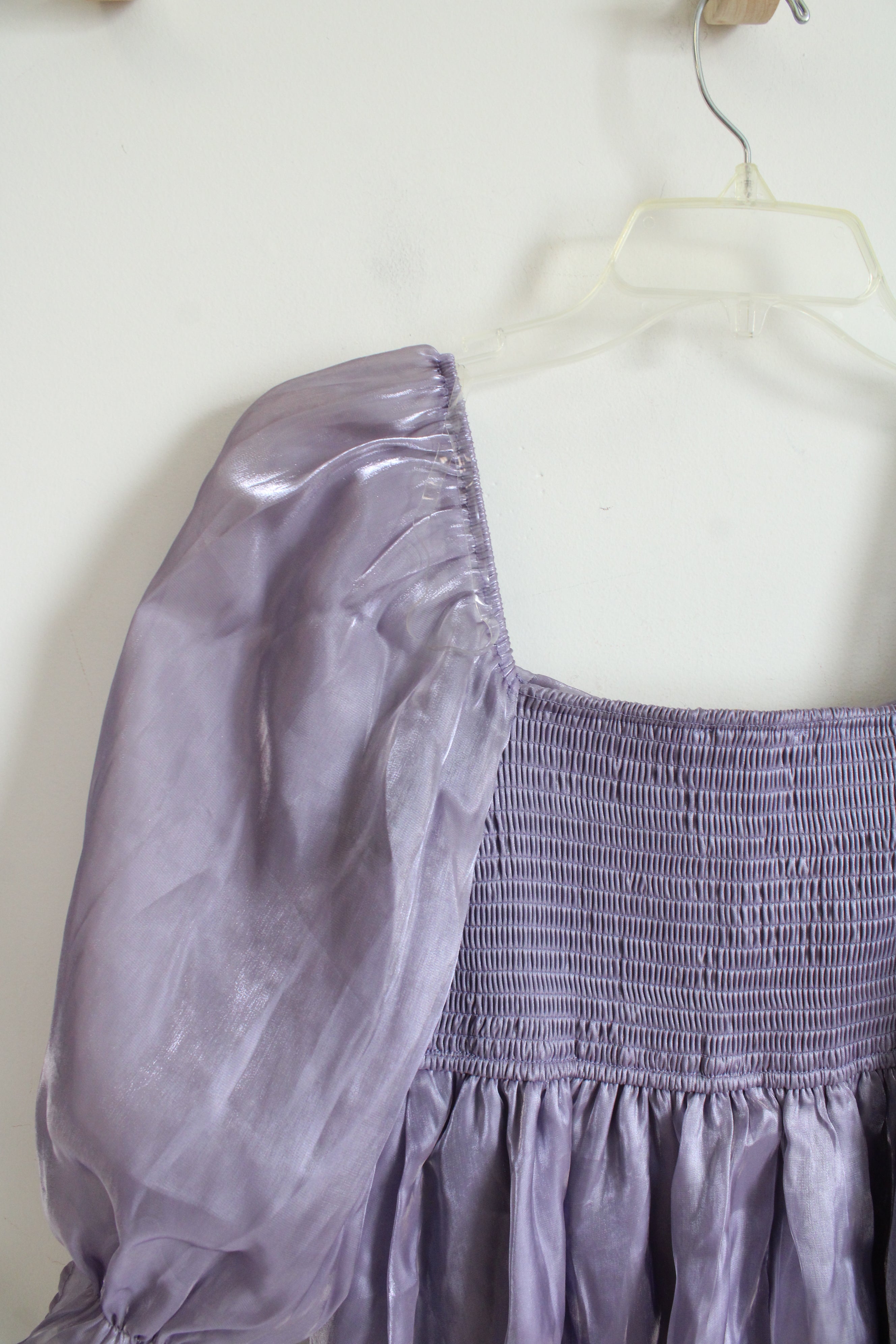 Thirty/Thirty Purple Metallic Baby Doll Dress | S