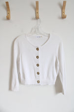 Calvin Klein White Cropped Sweater | M