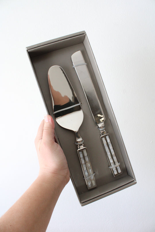 Pier 1 Imports Silver Dessert Serving Set