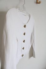 Calvin Klein White Cropped Sweater | M