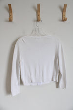 Calvin Klein White Cropped Sweater | M