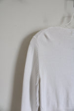 Calvin Klein White Cropped Sweater | M