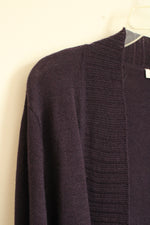 NEW Coldwater Creek Purple Wool Blend Open Cardigan | L