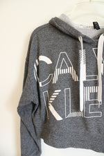 Calvin Klein Gray Performance Cropped Hoodie | S
