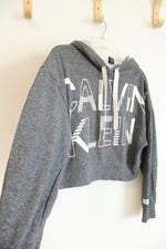 Calvin Klein Gray Performance Cropped Hoodie | S