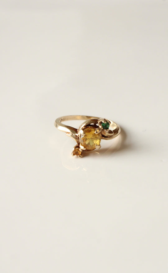 Orange Citrine 10K Yellow Gold Ring | Size 7.5