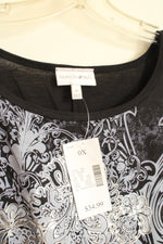 NEW Fashion Bug Black Silver Tunic Shirt | XL