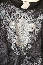 NEW Fashion Bug Black Silver Tunic Shirt | XL