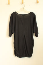 NEW Fashion Bug Black Silver Tunic Shirt | XL