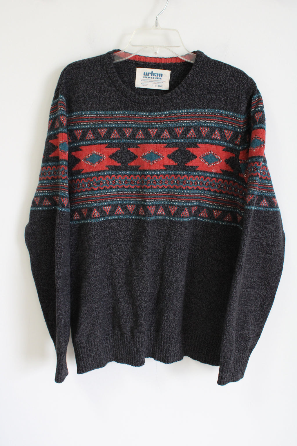 Urban Pipeline Gray Aztec Knit Sweater | XL