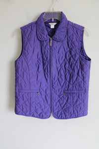 Christopher & Banks Purple Quilted Vest | S