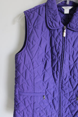 Christopher & Banks Purple Quilted Vest | S