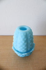 Fenton Blue Hobnail Satin Glass Fairy Lamp
