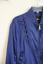 Sam Edelman Cadet Blue Lace-up Bomber Jacket | L