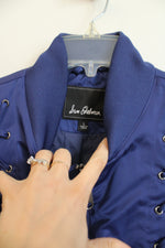 Sam Edelman Cadet Blue Lace-up Bomber Jacket | L