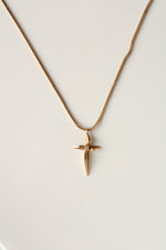 14K Yellow Gold Cross Pendant Necklace
