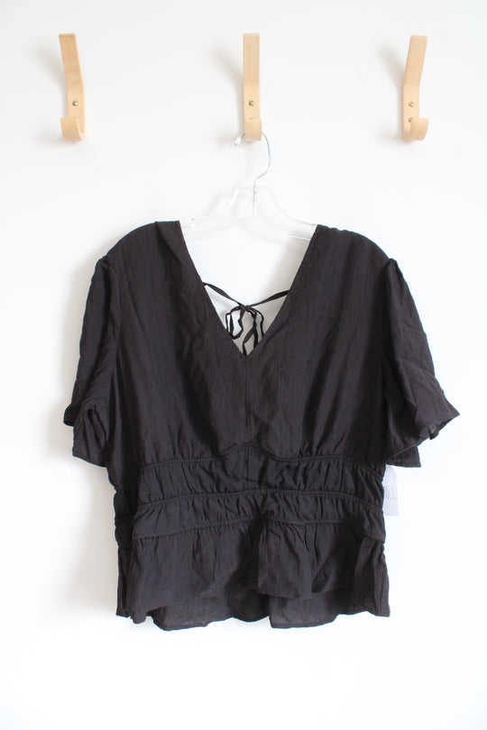 NEW Time And Tru Black Peplum Top | XL