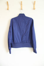 Sam Edelman Cadet Blue Lace-up Bomber Jacket | L