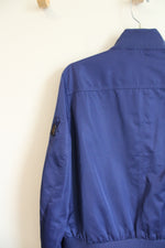 Sam Edelman Cadet Blue Lace-up Bomber Jacket | L