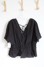 NEW Time And Tru Black Peplum Top | XL