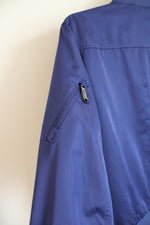Sam Edelman Cadet Blue Lace-up Bomber Jacket | L
