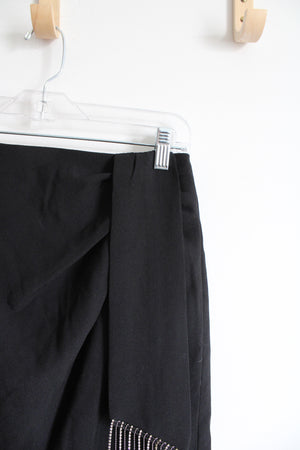 Lulus Black Sequined Fringe Skirt | M