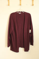 NEW Amazon Essentials Long Burgundy Open Cardigan | XL