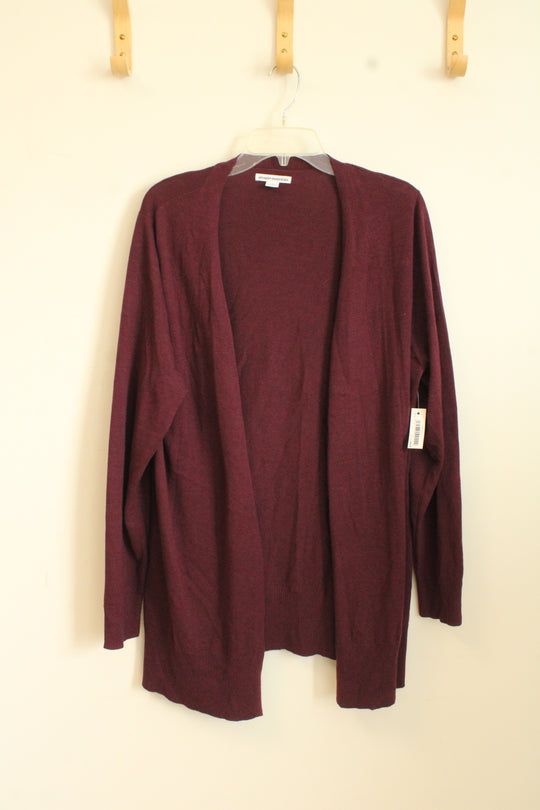 NEW Amazon Essentials Long Burgundy Open Cardigan | XL