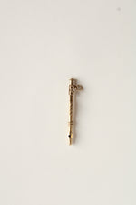 14K Yellow Gold Flute Necklace Pendant
