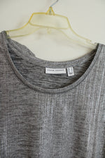 NEW Susan Graver Two Piece Metallic Silver Foil Print Tank & Cardigan | M