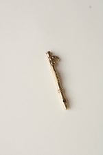 14K Yellow Gold Flute Necklace Pendant